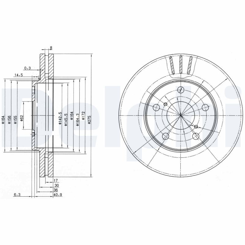 DELPHI Első féktárcsa BG3266_DEL