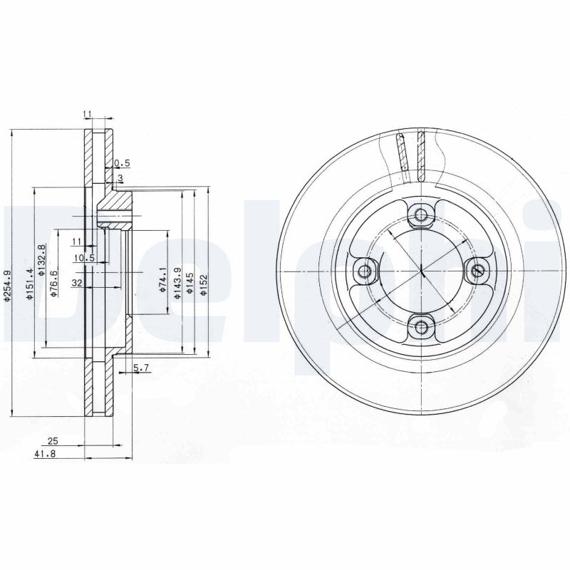 DELPHI Első féktárcsa BG3272_DEL