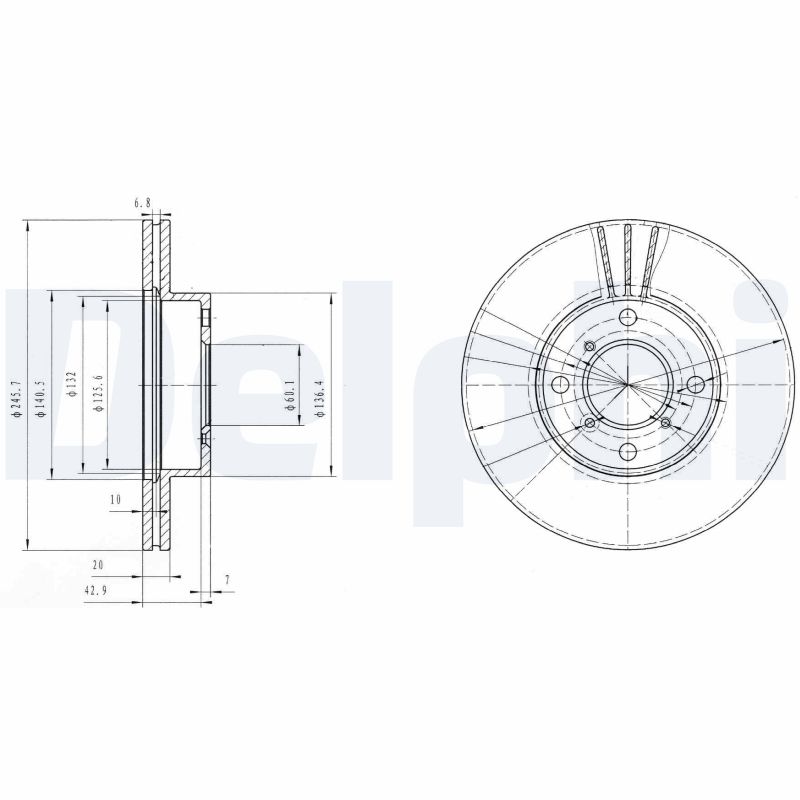 DELPHI Első féktárcsa BG3341_DEL