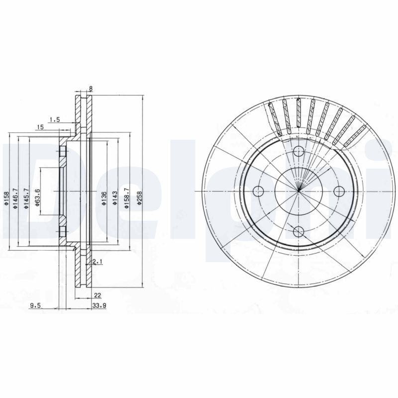 DELPHI Első féktárcsa BG3359C_DEL