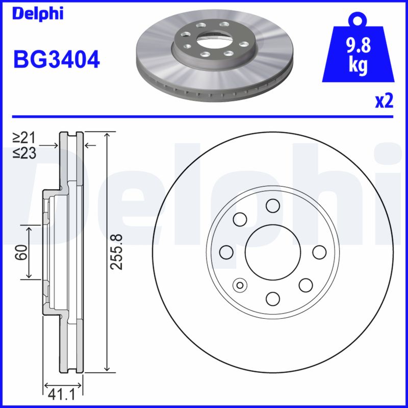 DELPHI Első féktárcsa BG3404_DEL