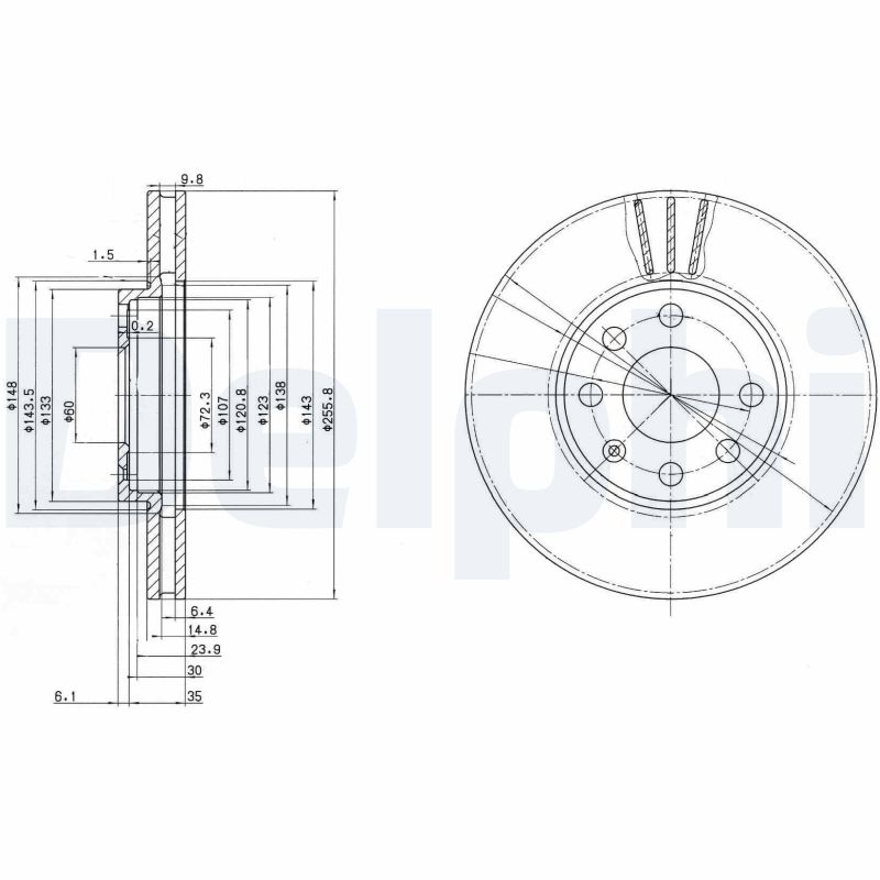 DELPHI Első féktárcsa BG3404C_DEL