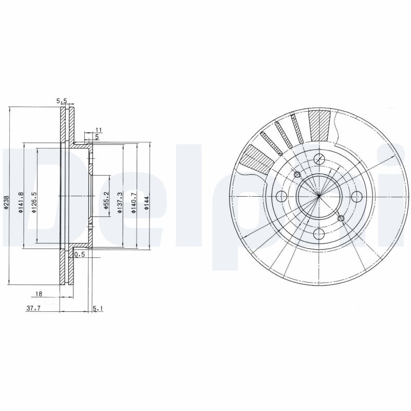 DELPHI Első féktárcsa BG3424_DEL