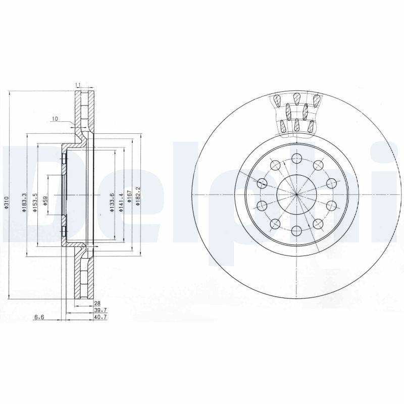 DELPHI Első féktárcsa BG3497_DEL