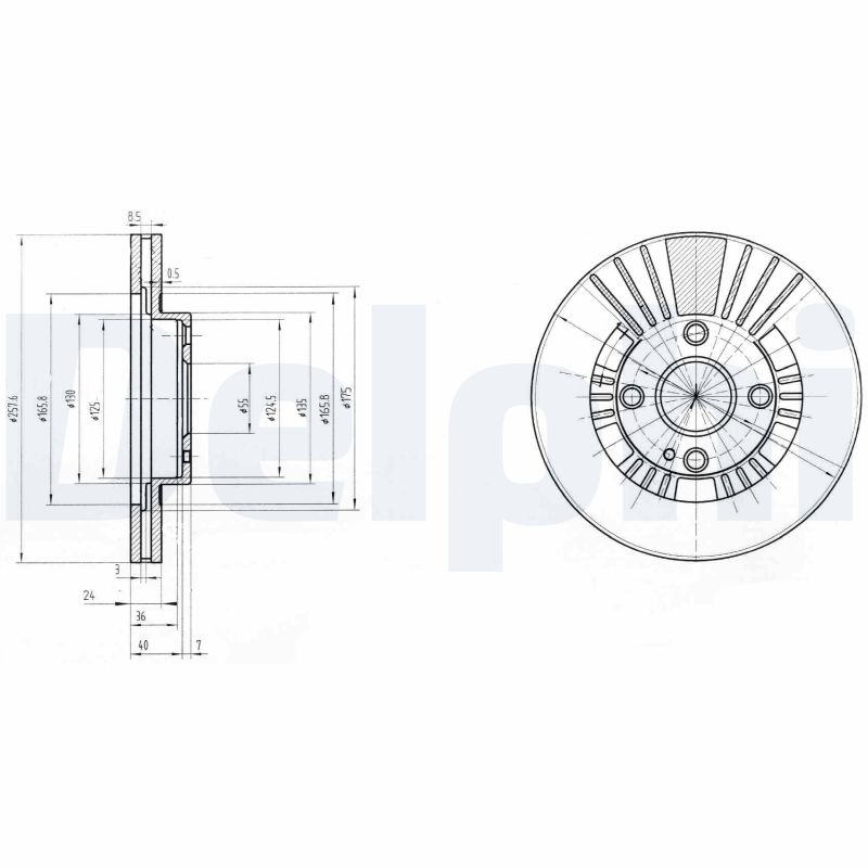 DELPHI Első féktárcsa BG3509_DEL