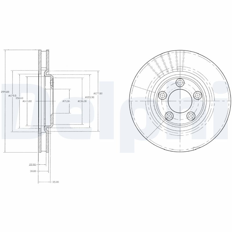 DELPHI Első féktárcsa BG3511_DEL