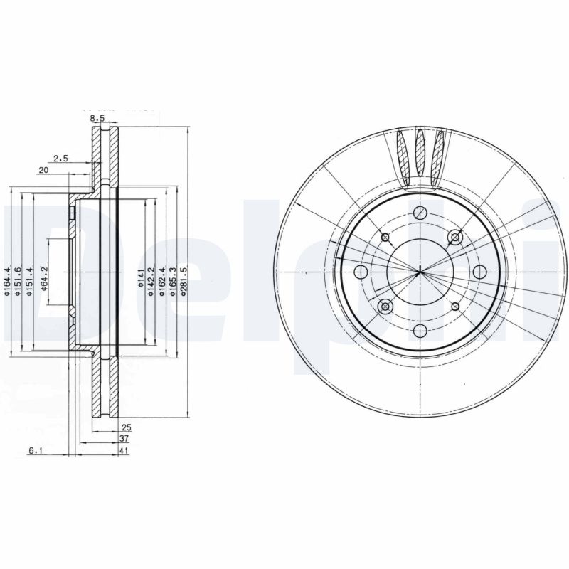 DELPHI Első féktárcsa BG3516_DEL