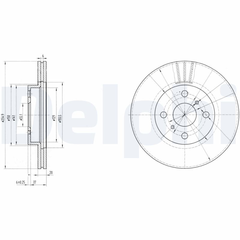 DELPHI Első féktárcsa BG3520_DEL