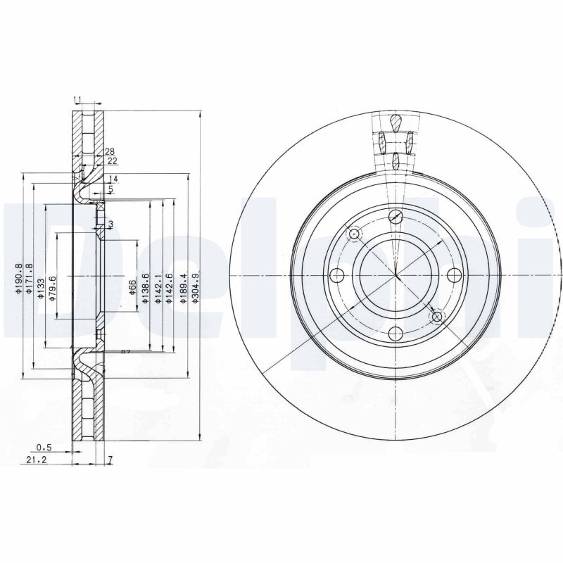 DELPHI Első féktárcsa BG3529_DEL