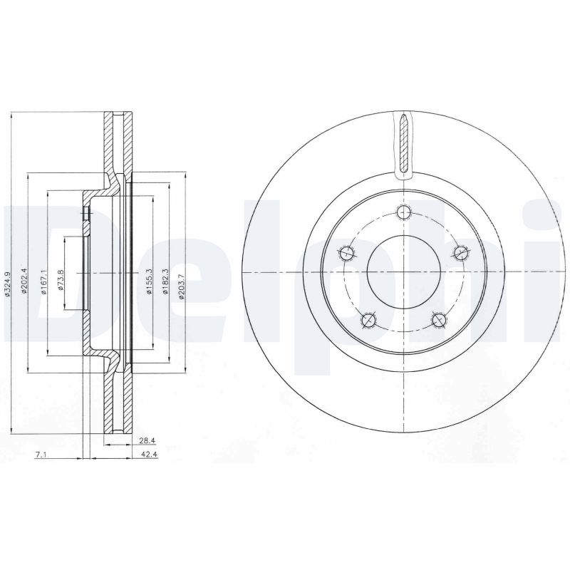 DELPHI Első féktárcsa BG3544_DEL