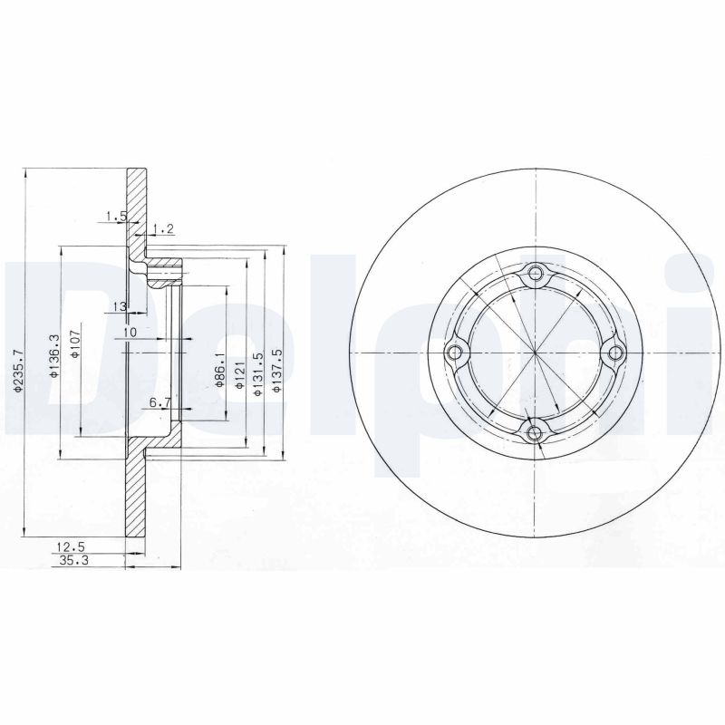 DELPHI Első féktárcsa BG3551_DEL