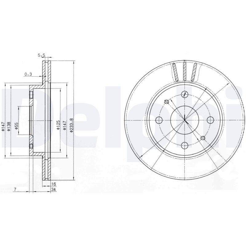 DELPHI Első féktárcsa BG3555_DEL