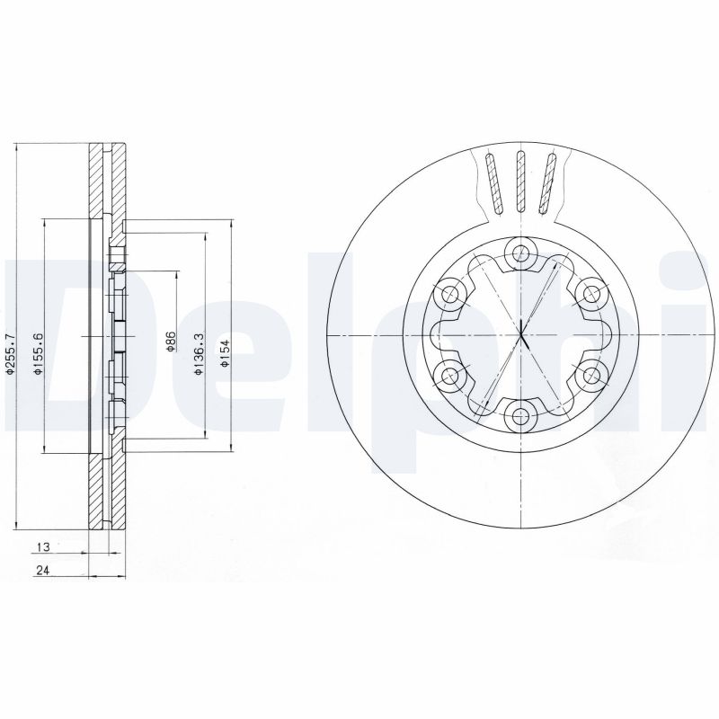 DELPHI Első féktárcsa BG3559_DEL