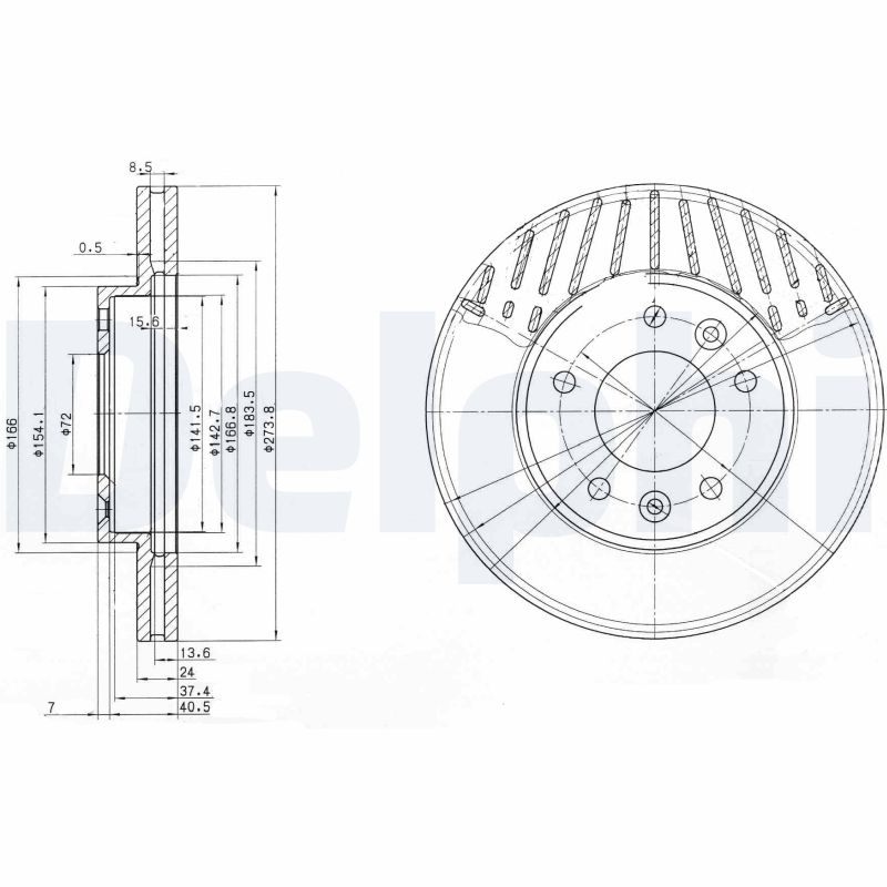 DELPHI Első féktárcsa BG3563_DEL