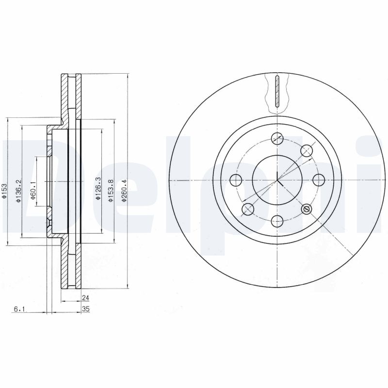 DELPHI Első féktárcsa BG3569C_DEL