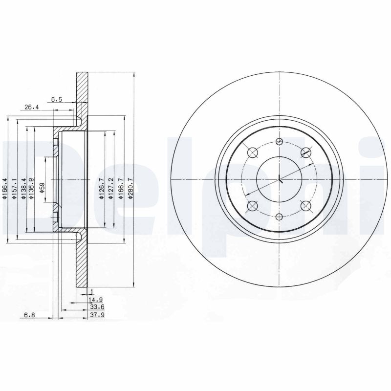 DELPHI Első féktárcsa BG3600_DEL