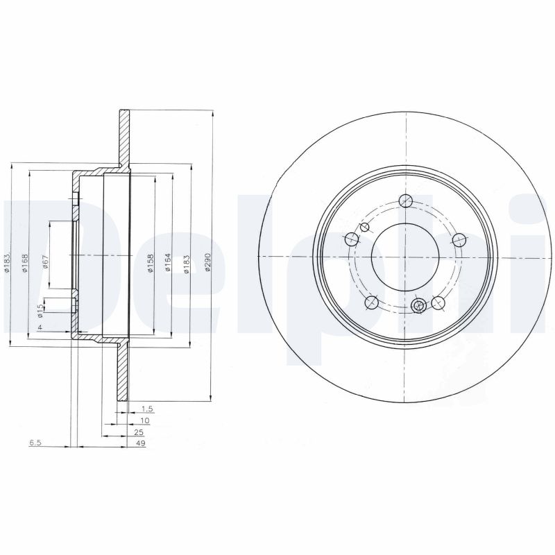 DELPHI Hátsó féktárcsa BG3601_DEL