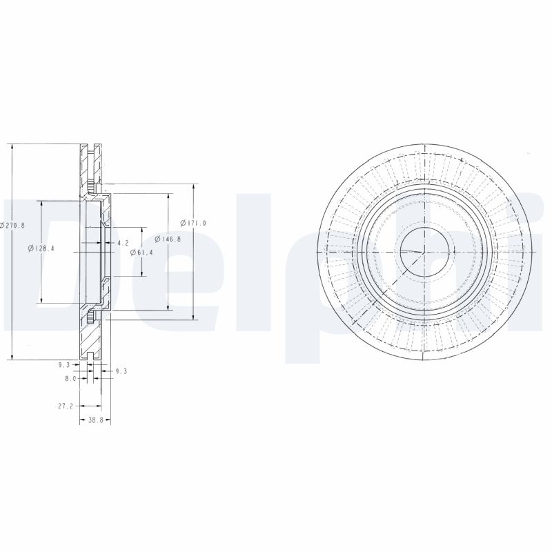 DELPHI Első féktárcsa BG3620C_DEL