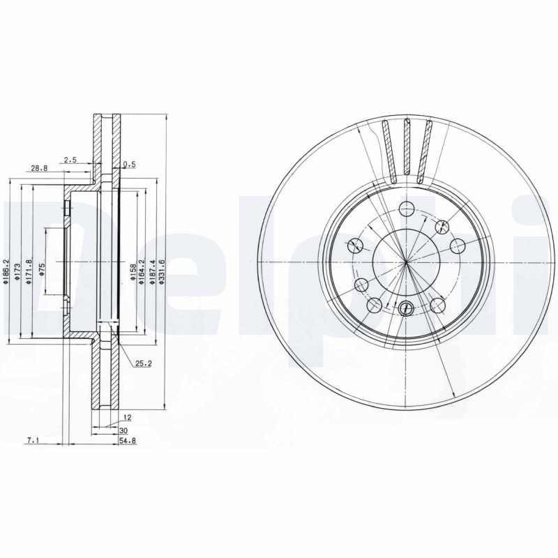 DELPHI BG3628_DEL Első féktárcsa