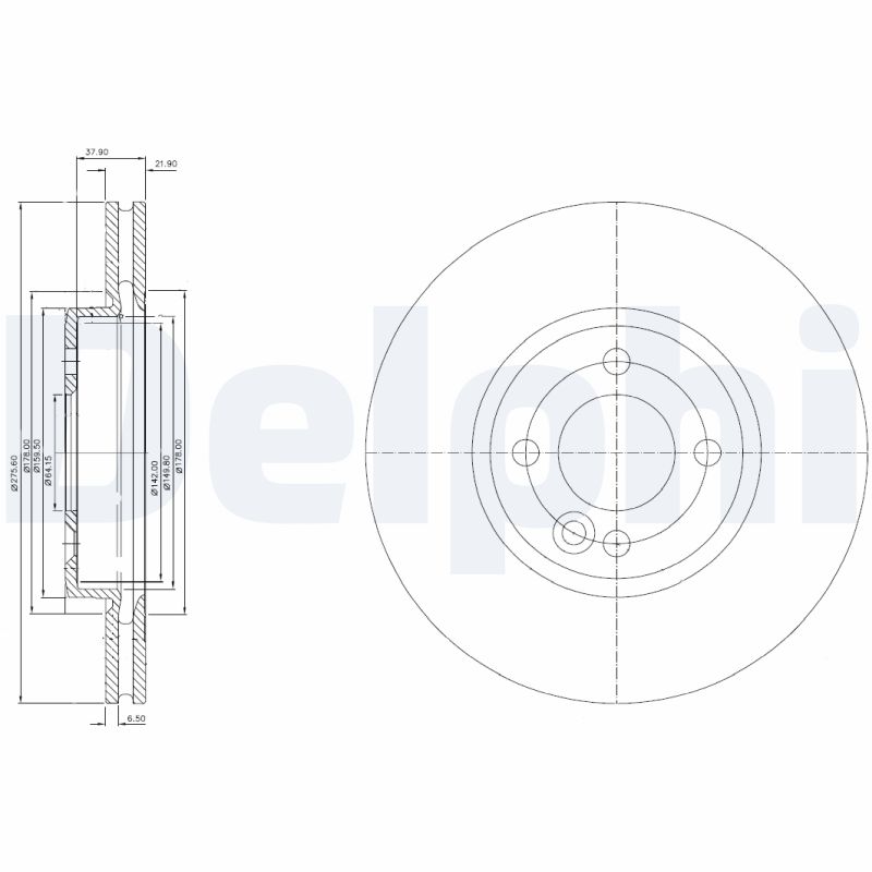 DELPHI Első féktárcsa BG3661C_DEL