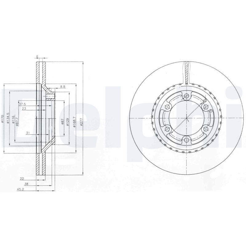 DELPHI Első féktárcsa BG3679_DEL