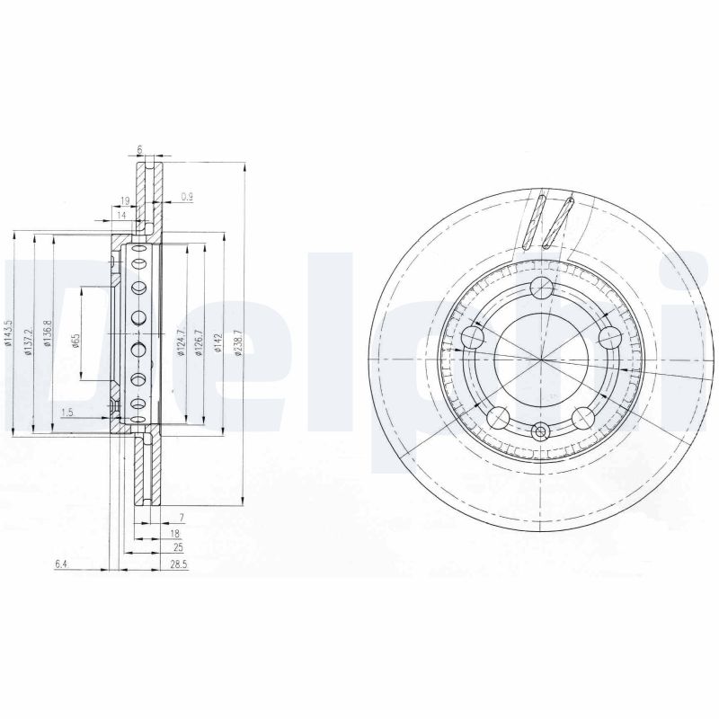 DELPHI Első féktárcsa BG3695_DEL