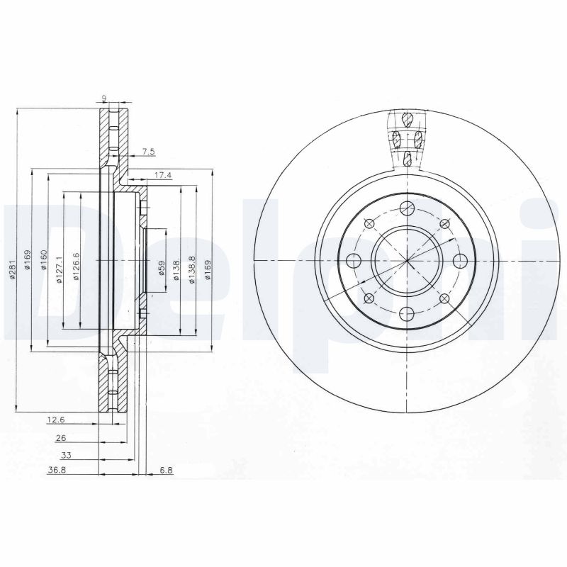 DELPHI Első féktárcsa BG3699_DEL