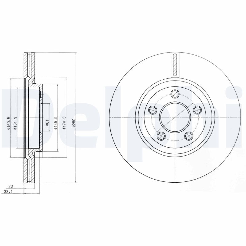 DELPHI Első féktárcsa BG3704_DEL