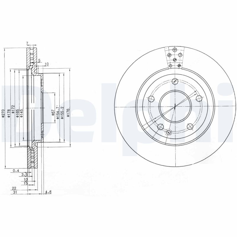 DELPHI Első féktárcsa BG3709_DEL