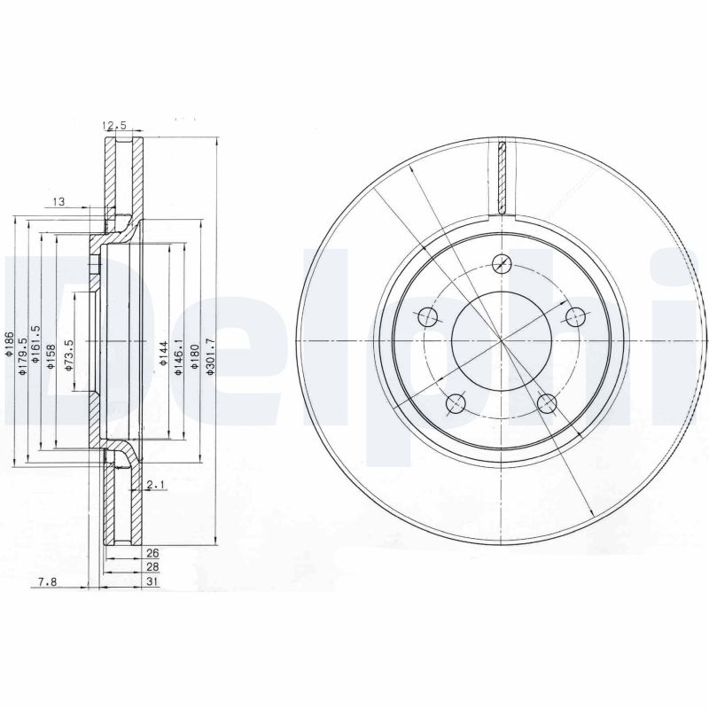 DELPHI Első féktárcsa BG3716_DEL