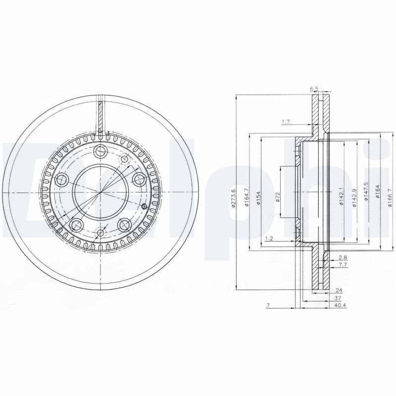 DELPHI Első féktárcsa BG3724_DEL