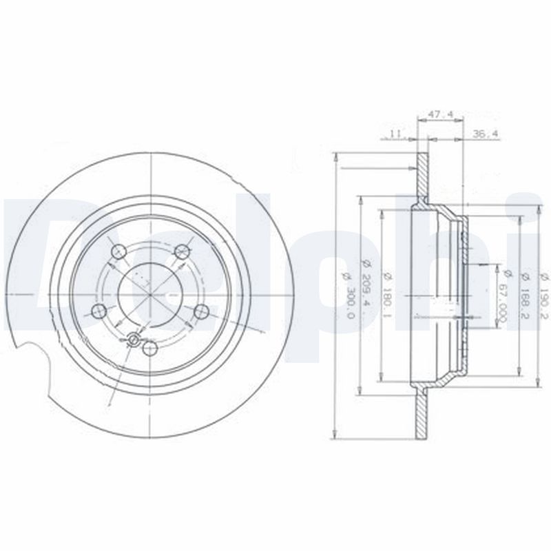 DELPHI Hátsó féktárcsa BG3725_DEL