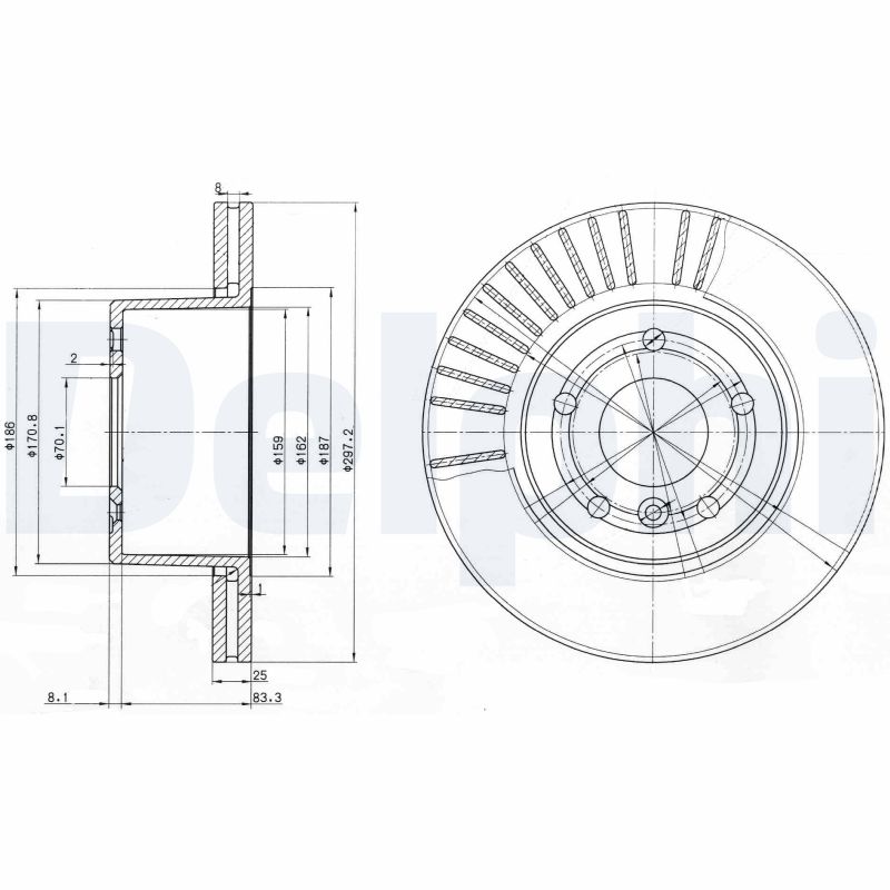 DELPHI Első féktárcsa BG3737_DEL