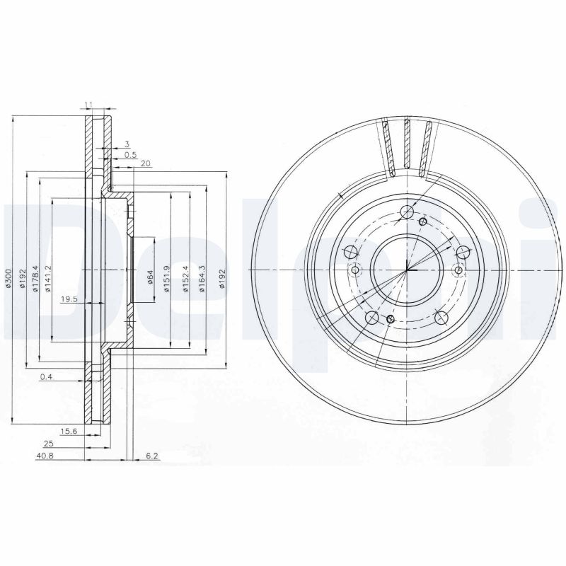 DELPHI Első féktárcsa BG3747_DEL