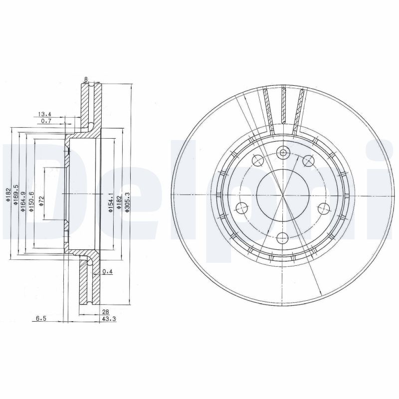 DELPHI Első féktárcsa BG3768C_DEL