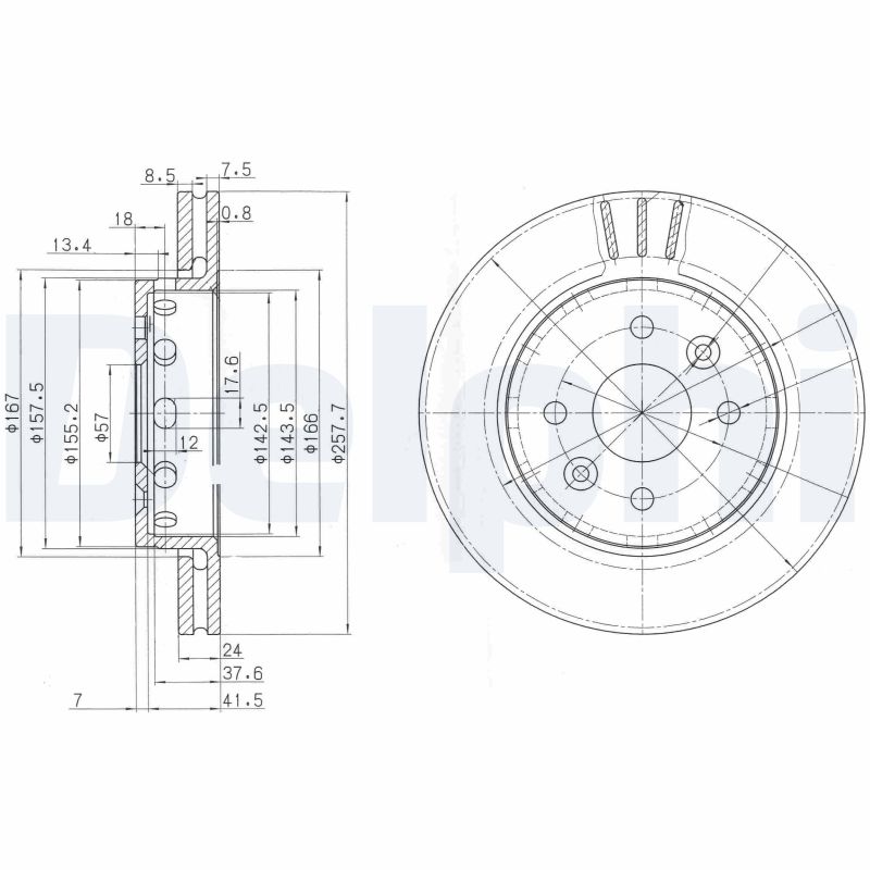 DELPHI Első féktárcsa BG3803_DEL