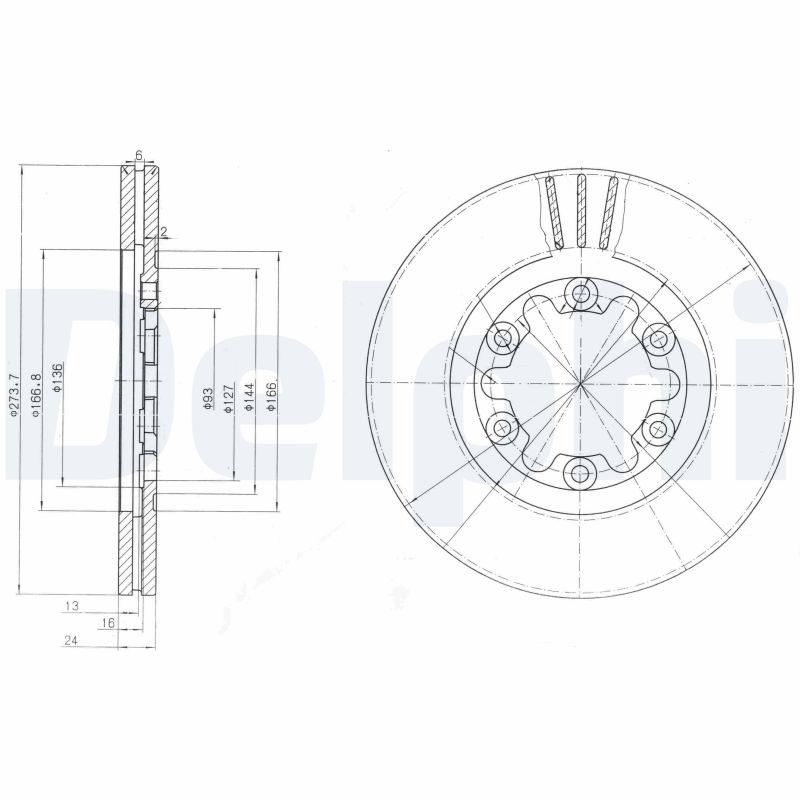 DELPHI Első féktárcsa BG3809_DEL