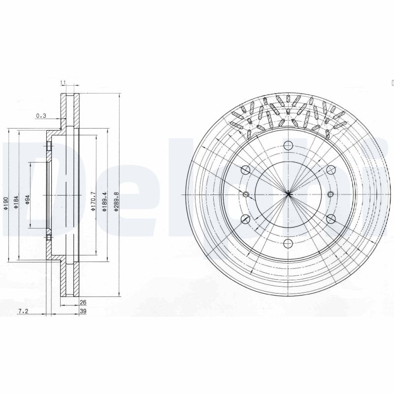 DELPHI Első féktárcsa BG3812_DEL