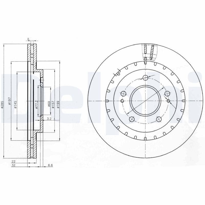 DELPHI Első féktárcsa BG3814_DEL