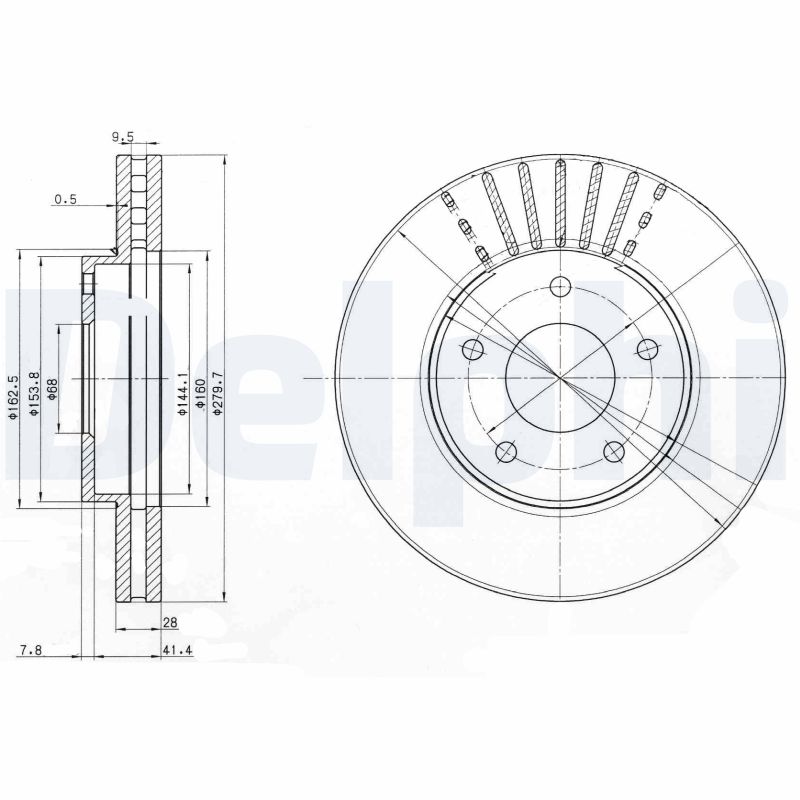 DELPHI Első féktárcsa BG3816_DEL