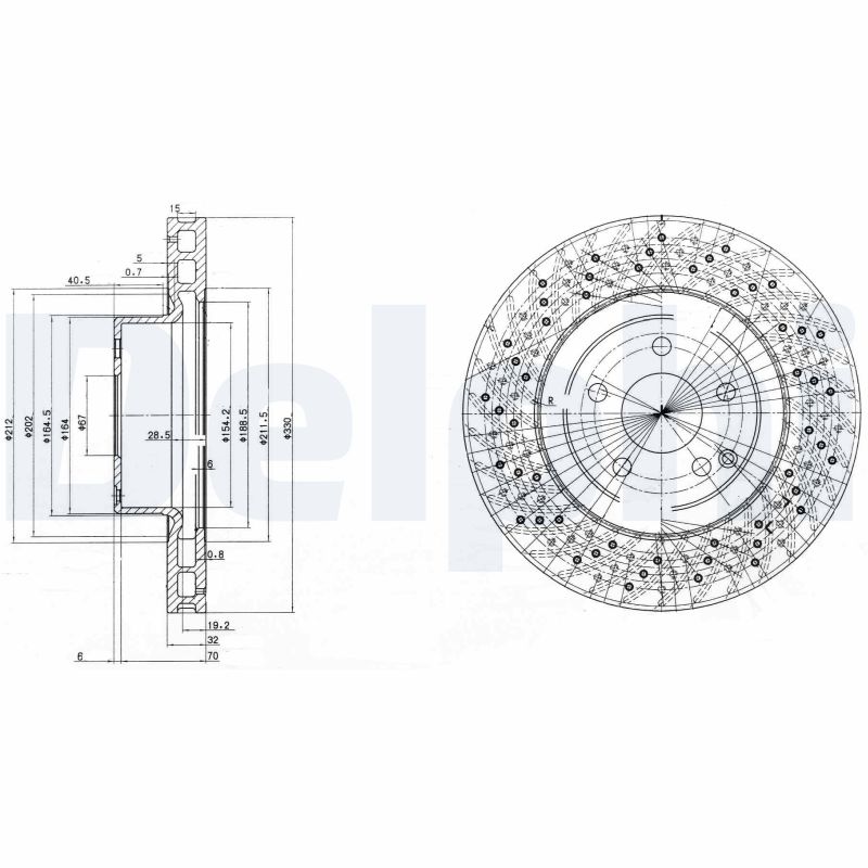 DELPHI Első féktárcsa BG3827_DEL