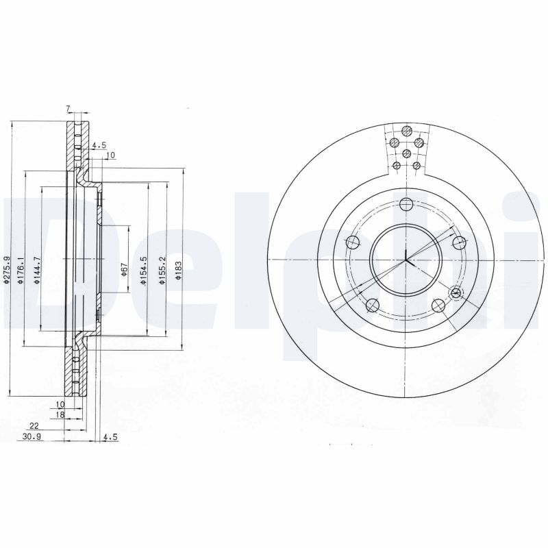 DELPHI Első féktárcsa BG3829_DEL