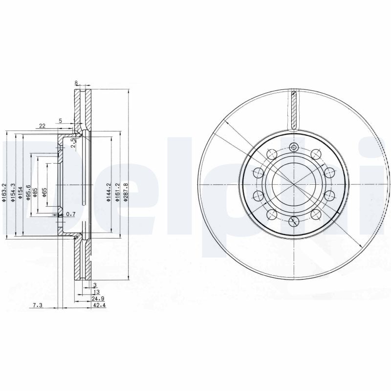 DELPHI Első féktárcsa BG3833_DEL