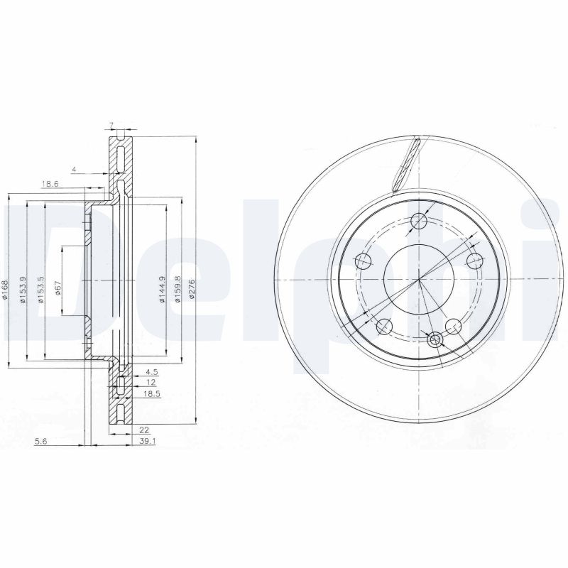 DELPHI Első féktárcsa BG3845_DEL