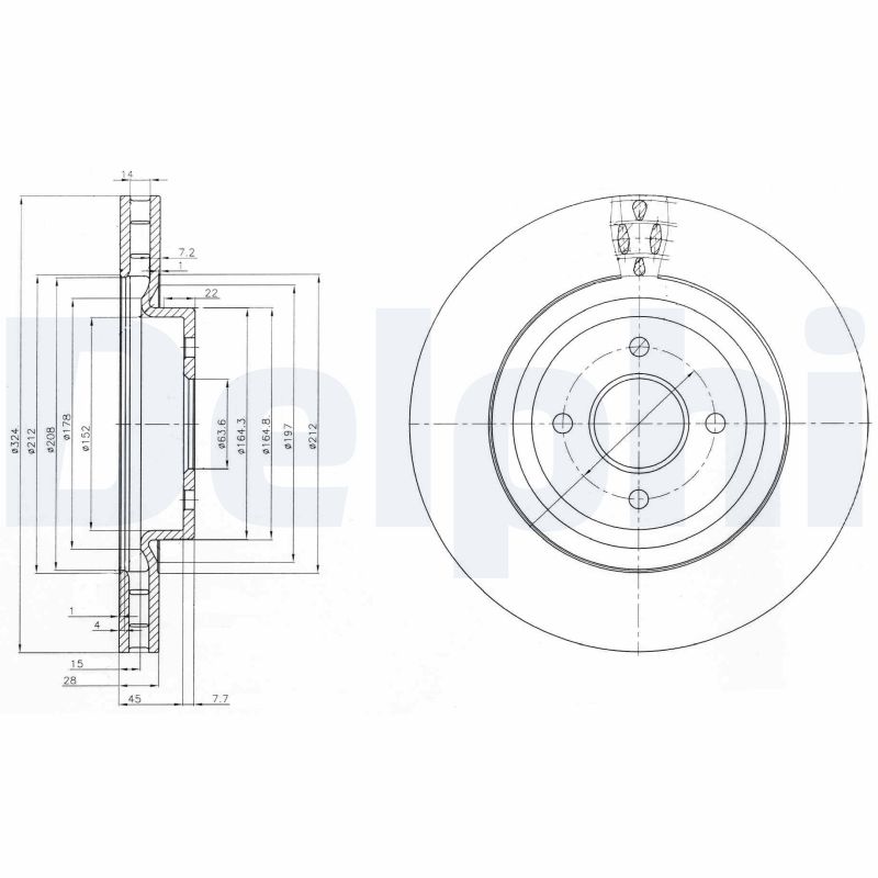 DELPHI Első féktárcsa BG3852_DEL