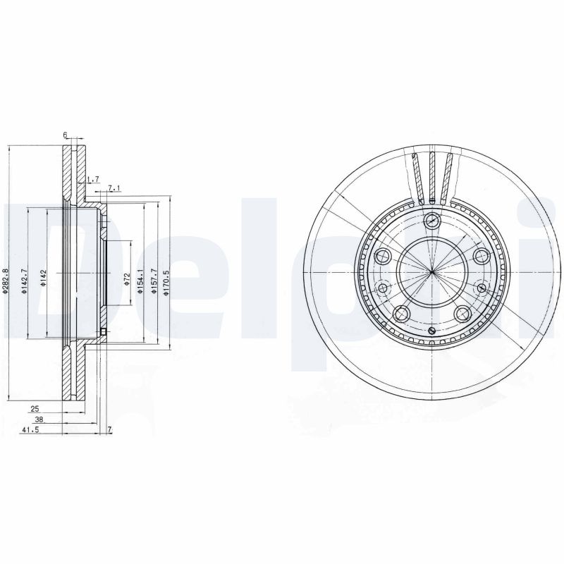 DELPHI Első féktárcsa BG3874_DEL