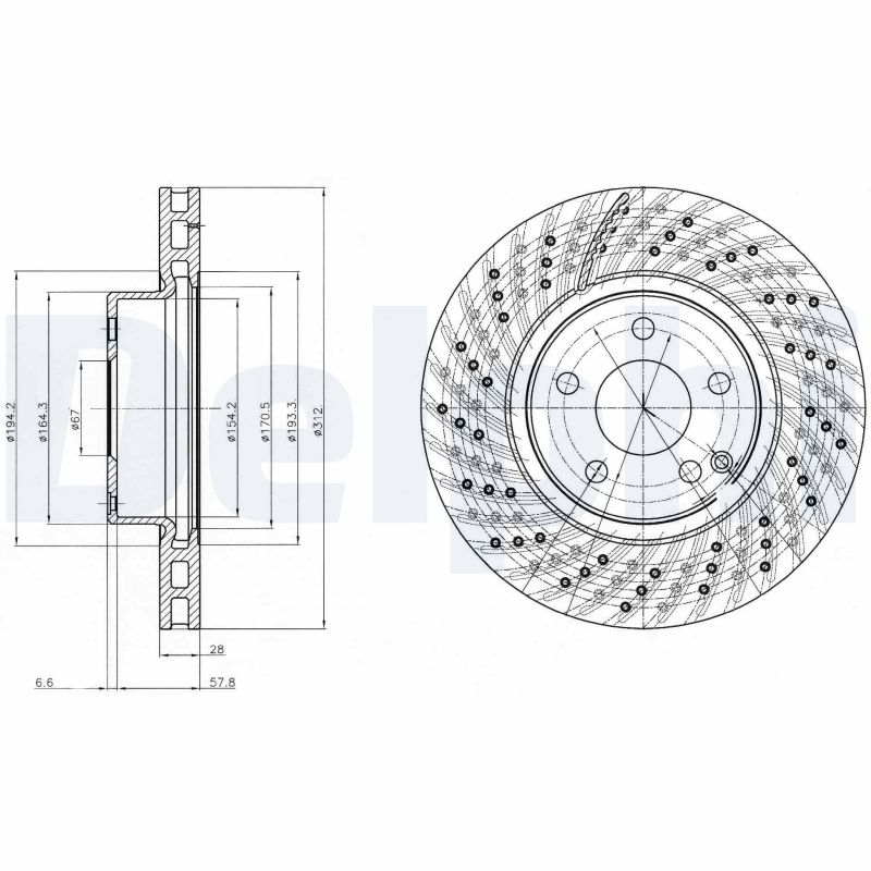 DELPHI Első féktárcsa BG3882_DEL