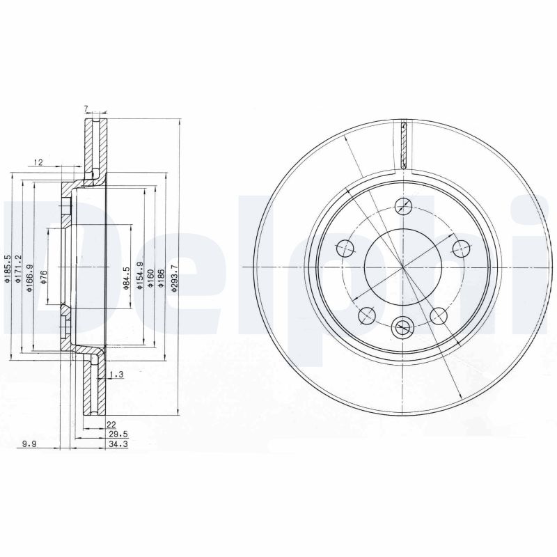 DELPHI Hátsó féktárcsa BG3893_DEL