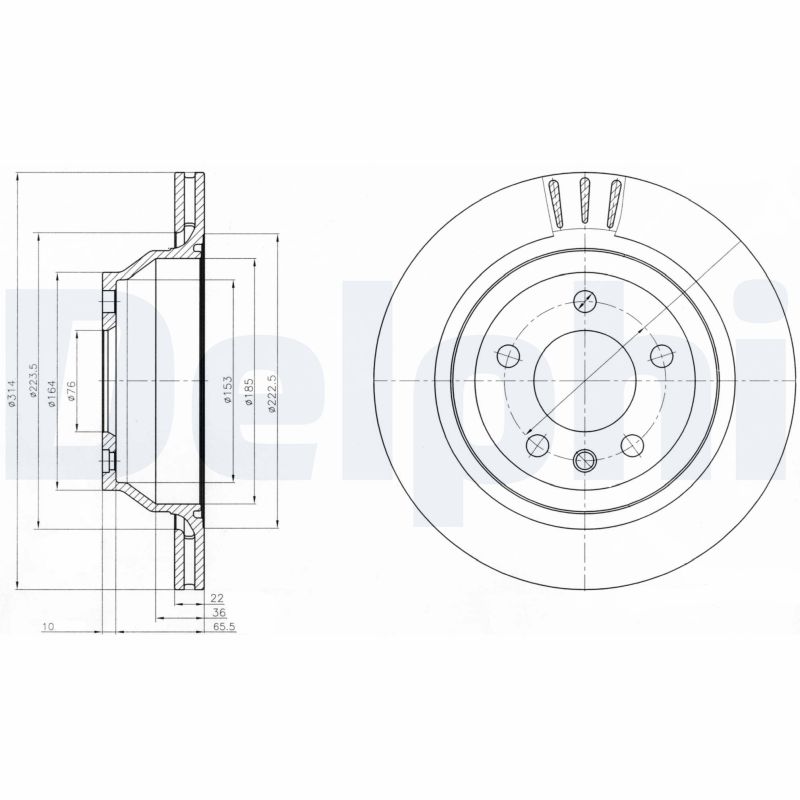 DELPHI Hátsó féktárcsa BG3894_DEL