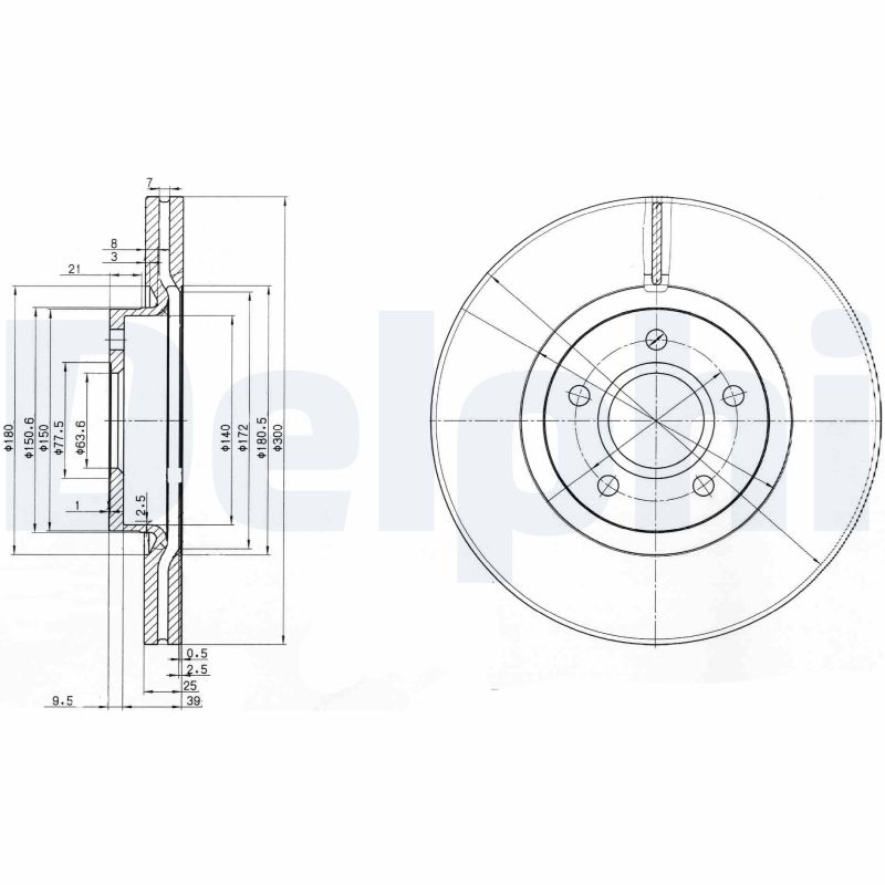 DELPHI Első féktárcsa BG3895_DEL